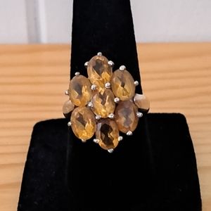 Pretty Faceted Gemstone Ring set in Silver